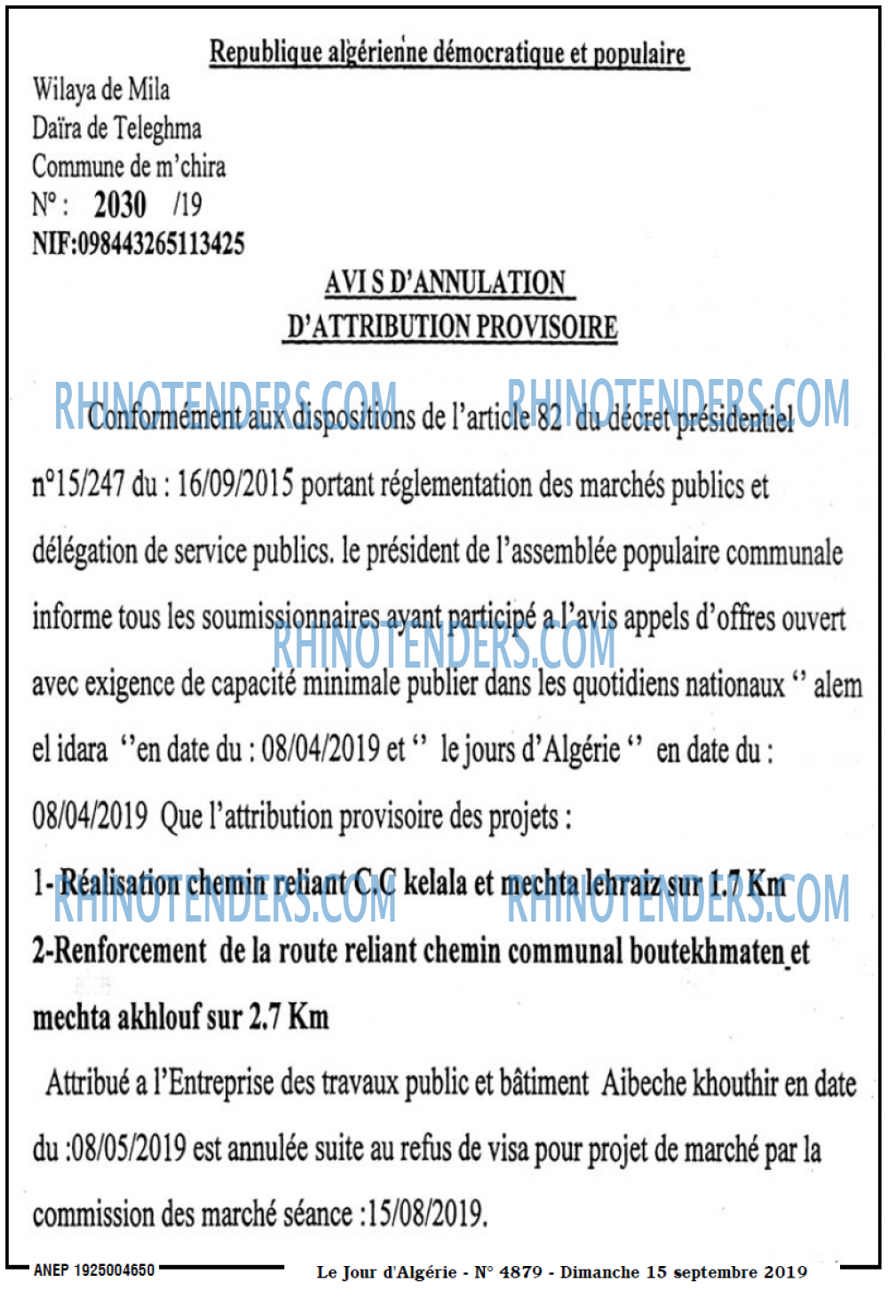Le Jour d'Algérie