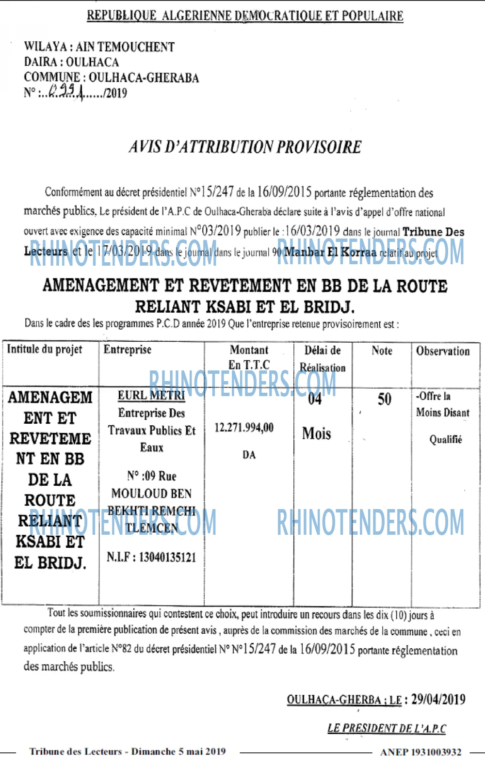 TRIBUNE DES LECTEURS