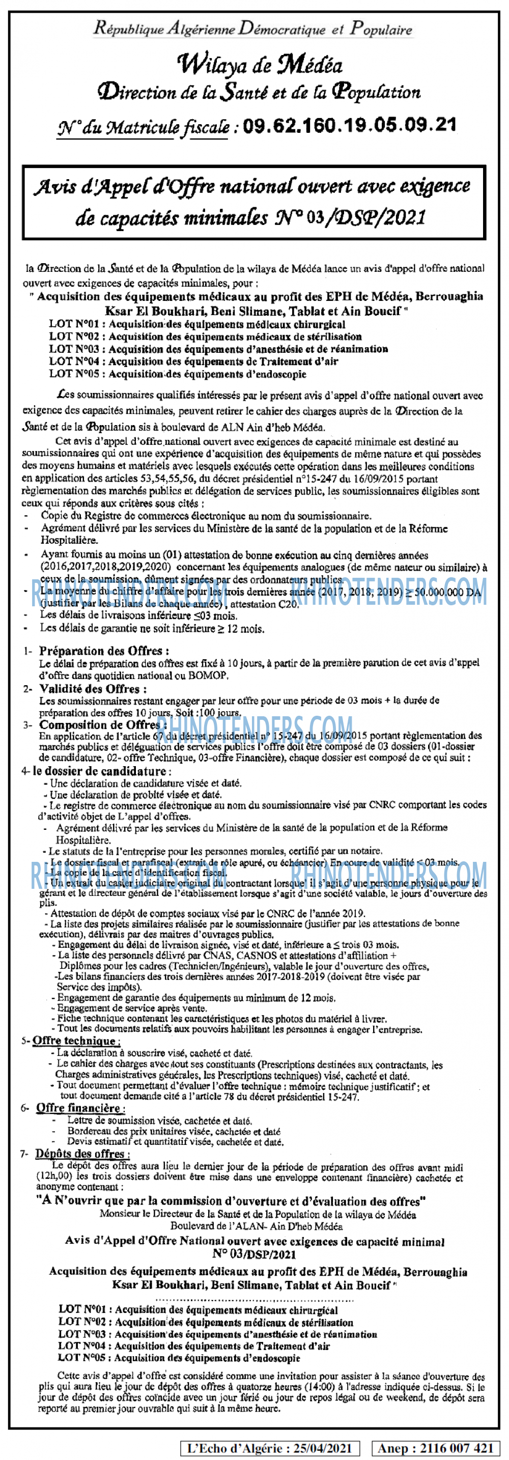 L'ECHO D'ALGERIE