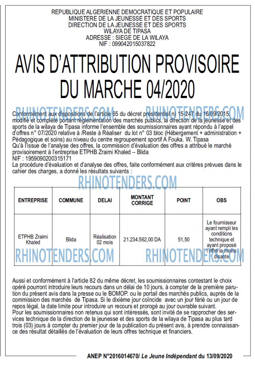 Jeune Independant