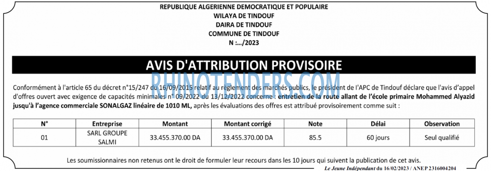 Le jeune indépendant
