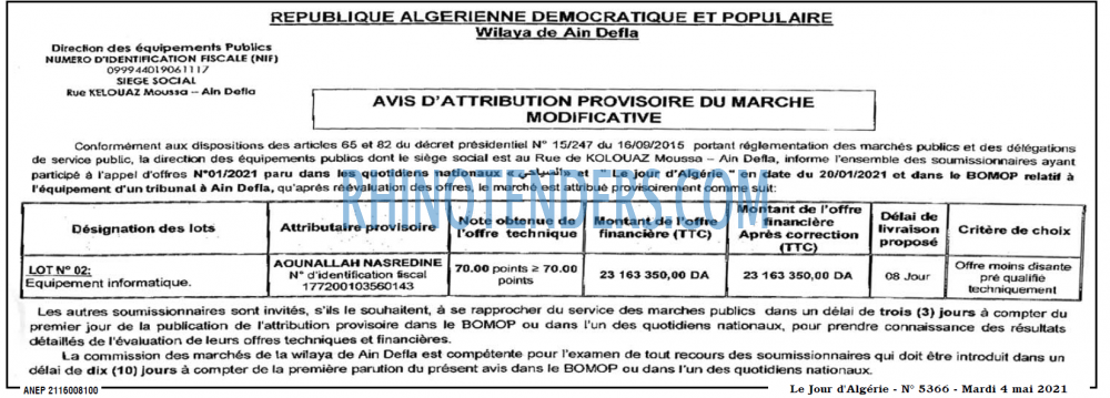 Le Jour d'Algérie