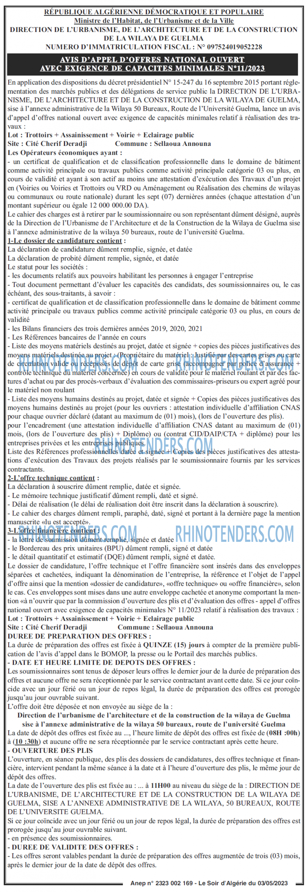 LE SOIR D'ALGERIE