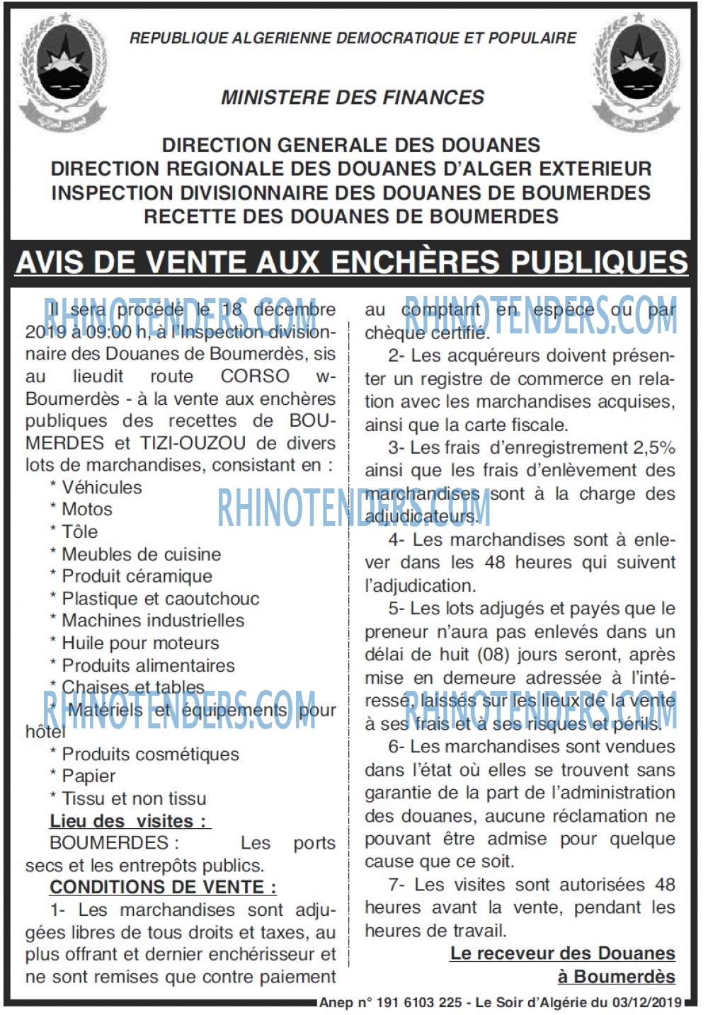 LE SOIR D'ALGERIE