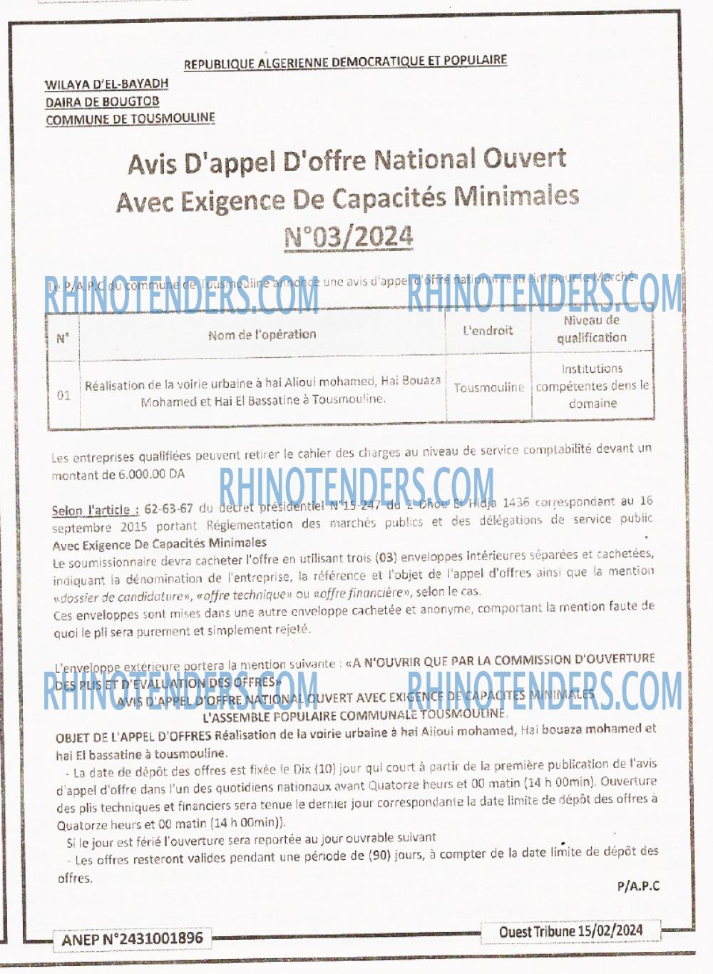 ouest TRIBUNE