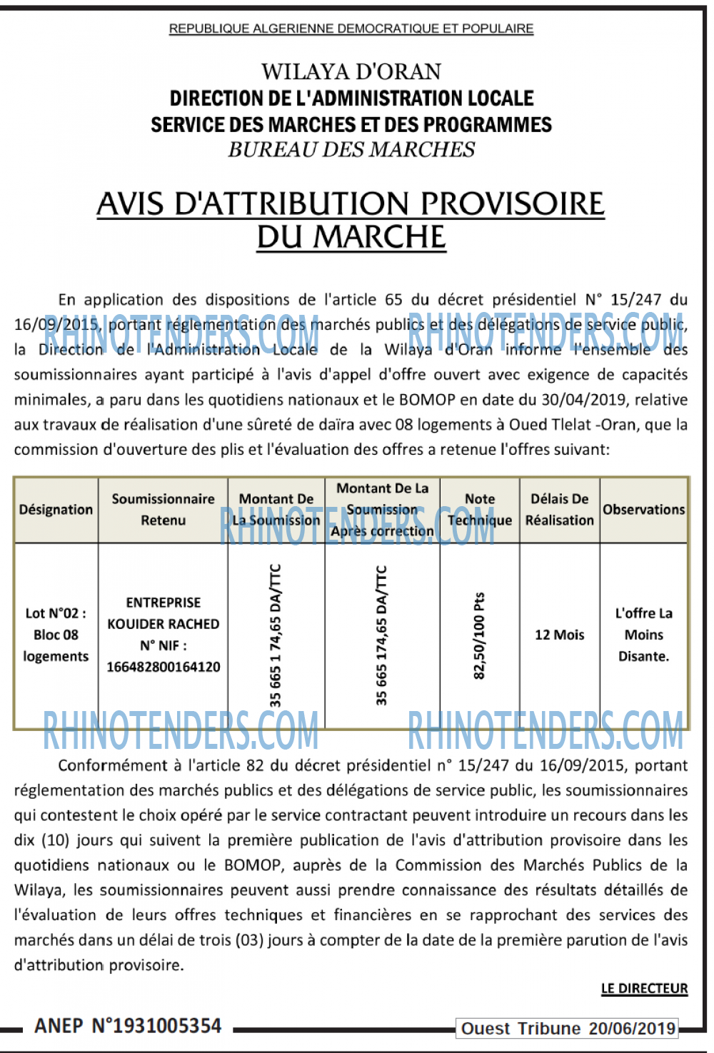 ouest TRIBUNE