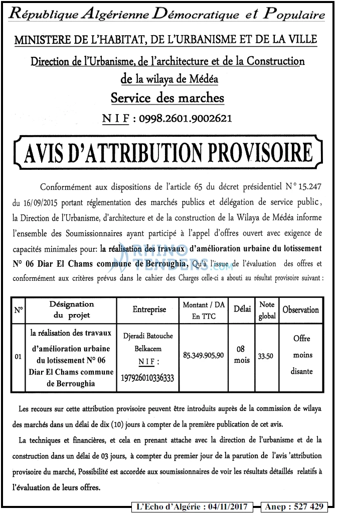 L'ECHO D'ALGERIE