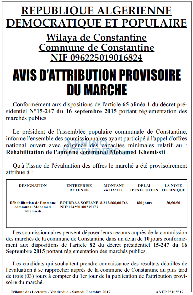 TRIBUNE DES LECTEURS