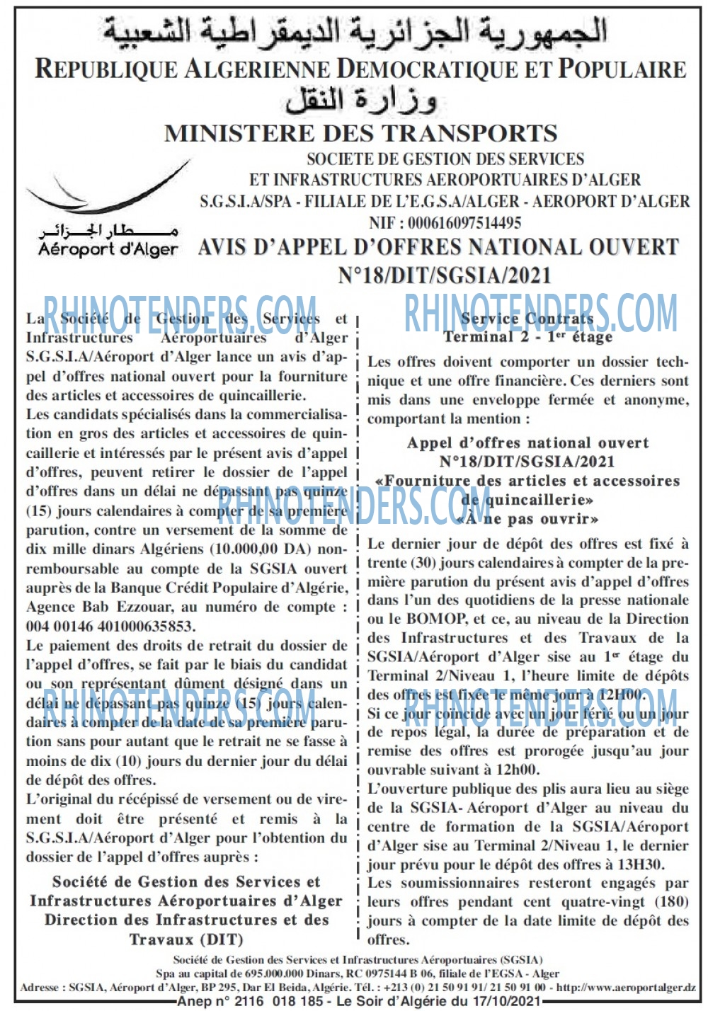 LE SOIR D'ALGERIE