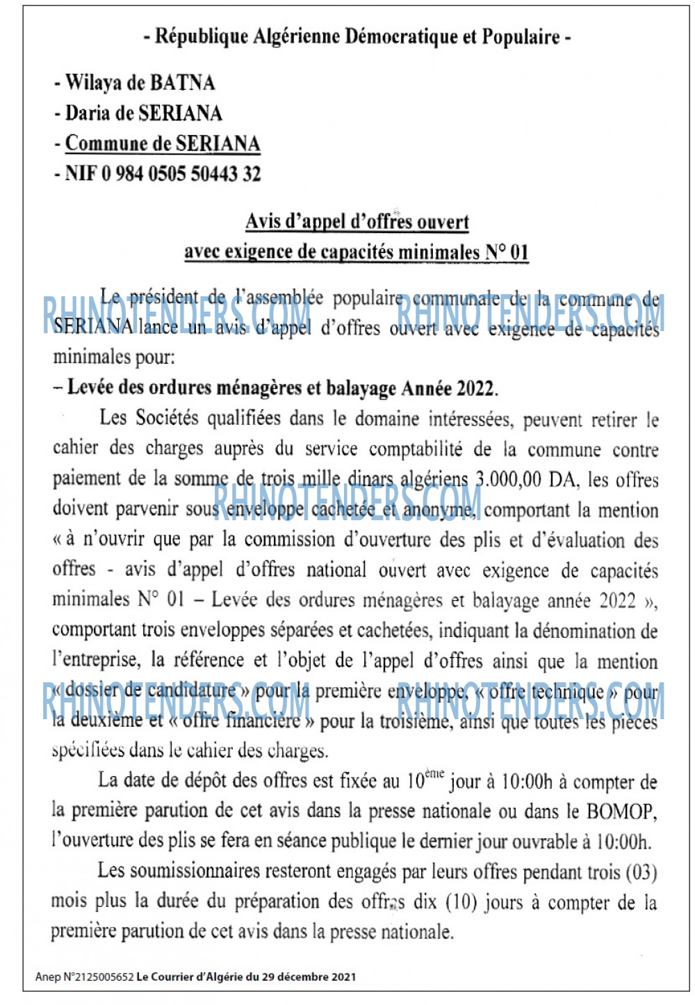 Le Courrier d'Algerie