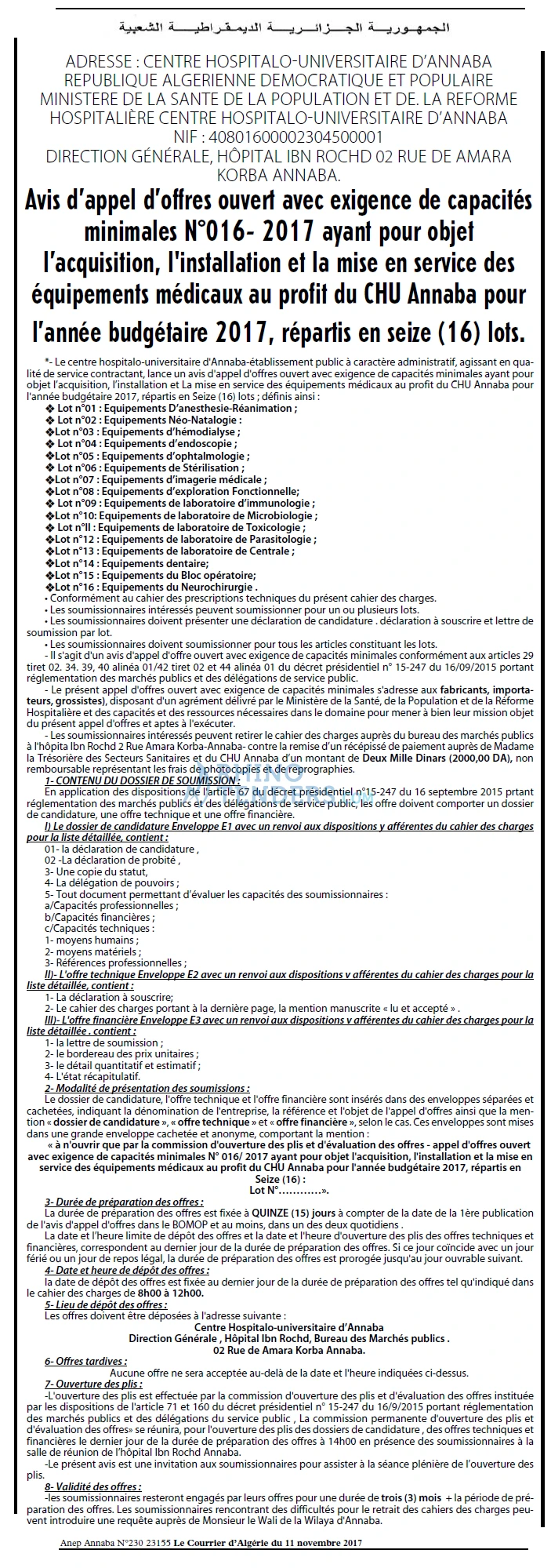 Le Courrier d'Algerie
