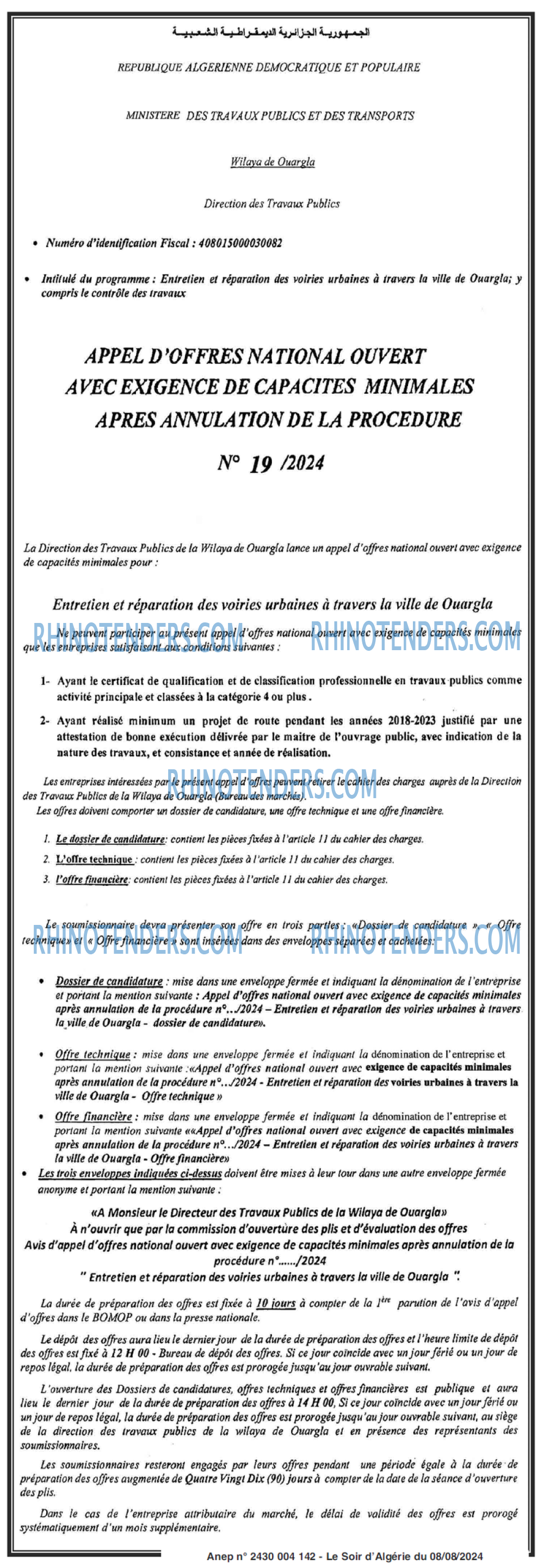 LE SOIR D'ALGERIE