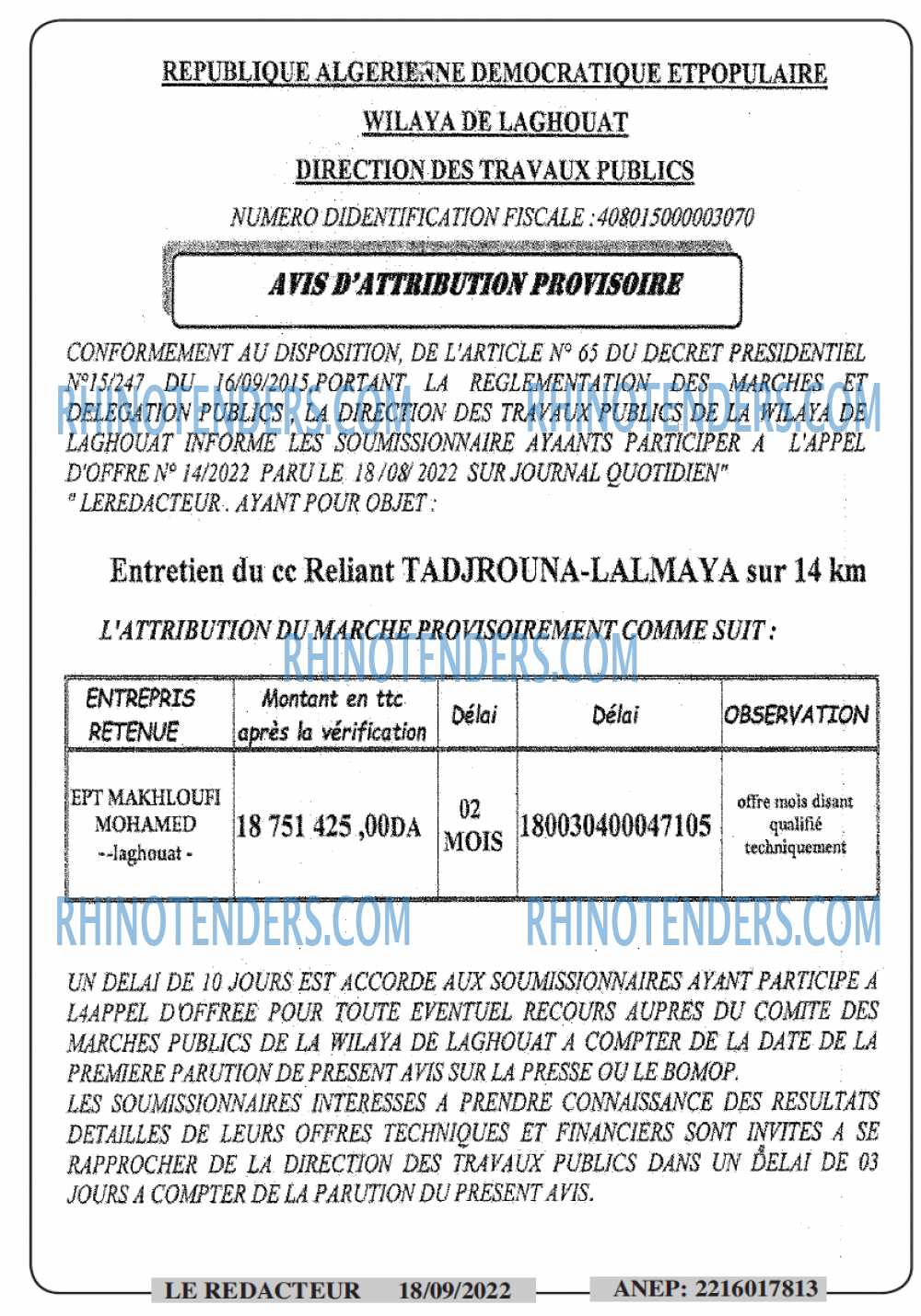 LE REDACTEUR