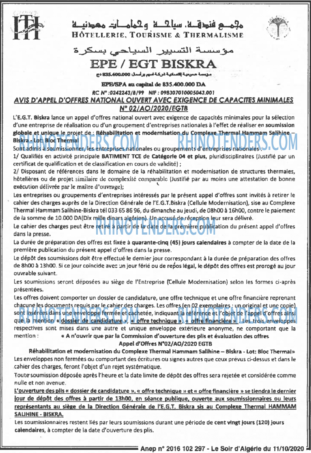 LE SOIR D'ALGERIE