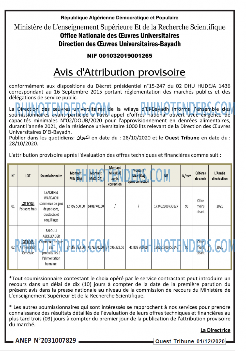 ouest TRIBUNE