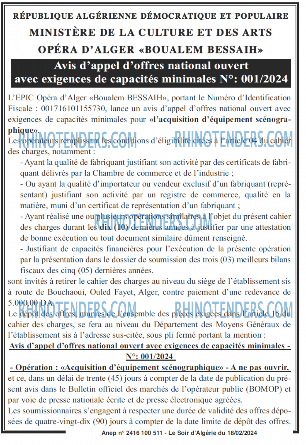 LE SOIR D'ALGERIE