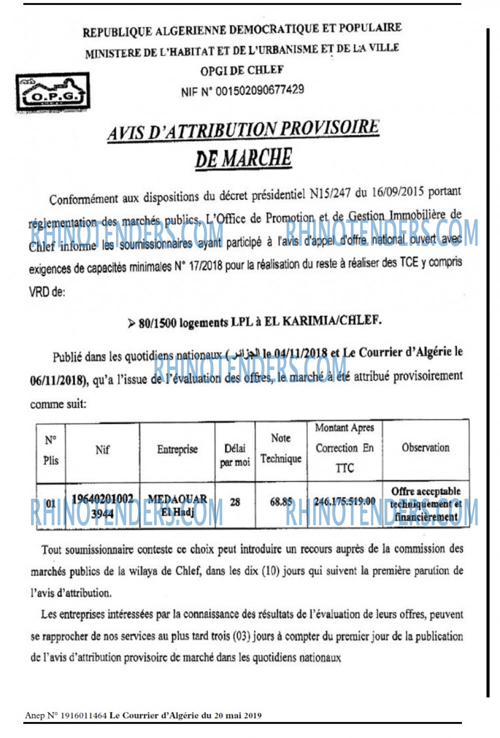 Le Courrier d'Algerie