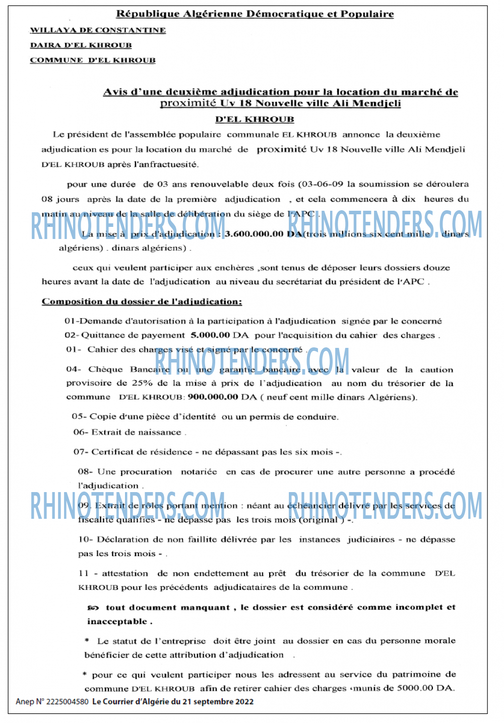 Le Courrier d'Algerie