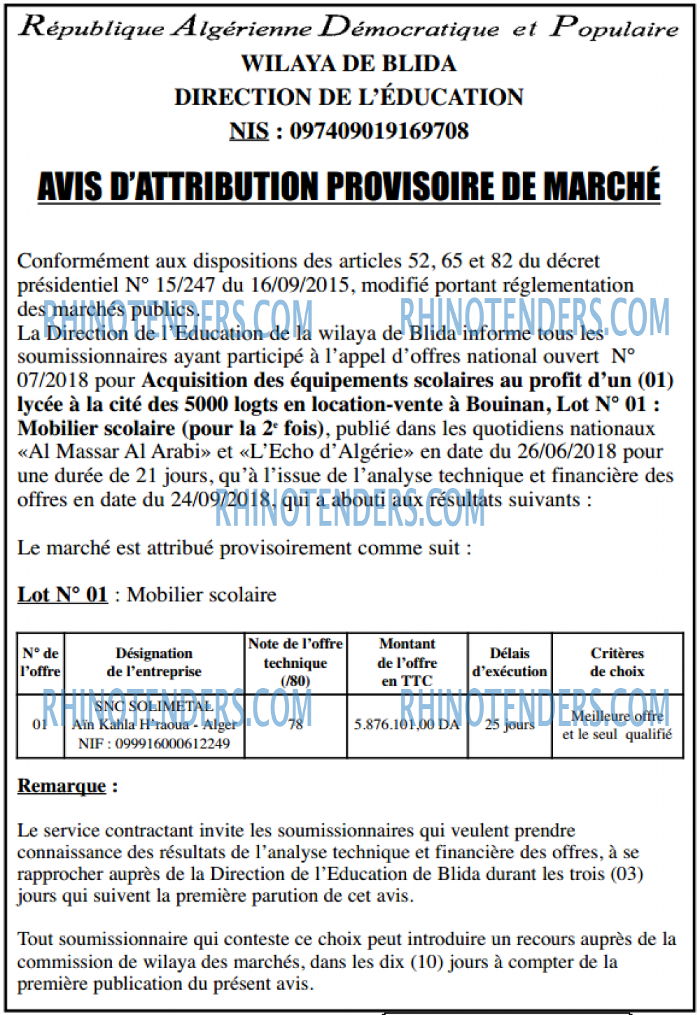L'ECHO D'ALGERIE