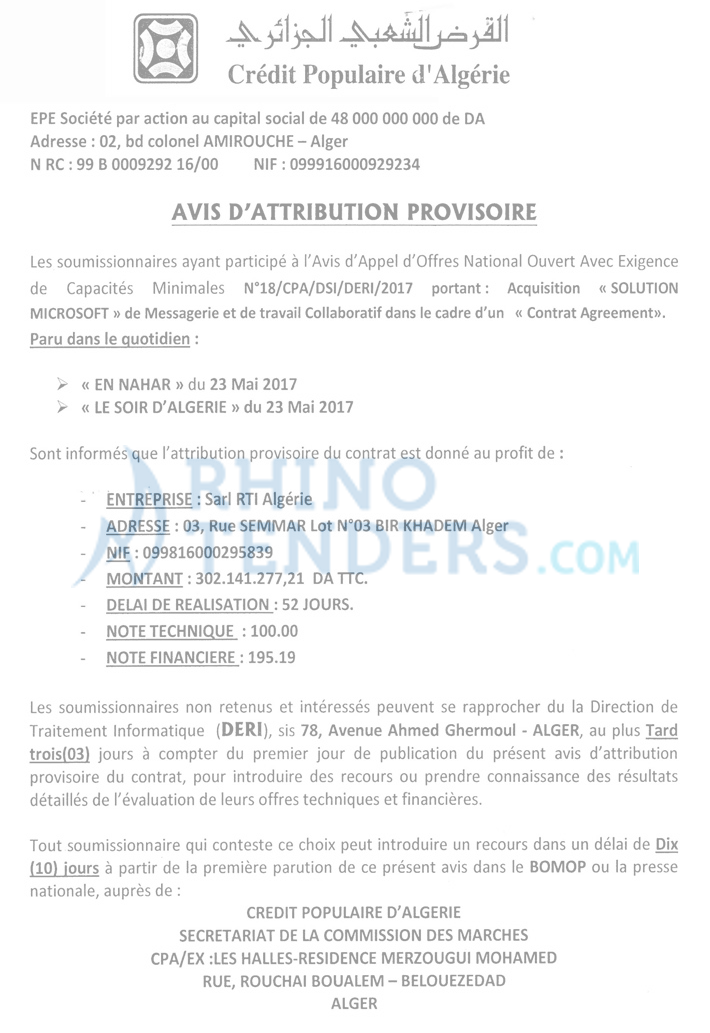 LE SOIR D'ALGERIE