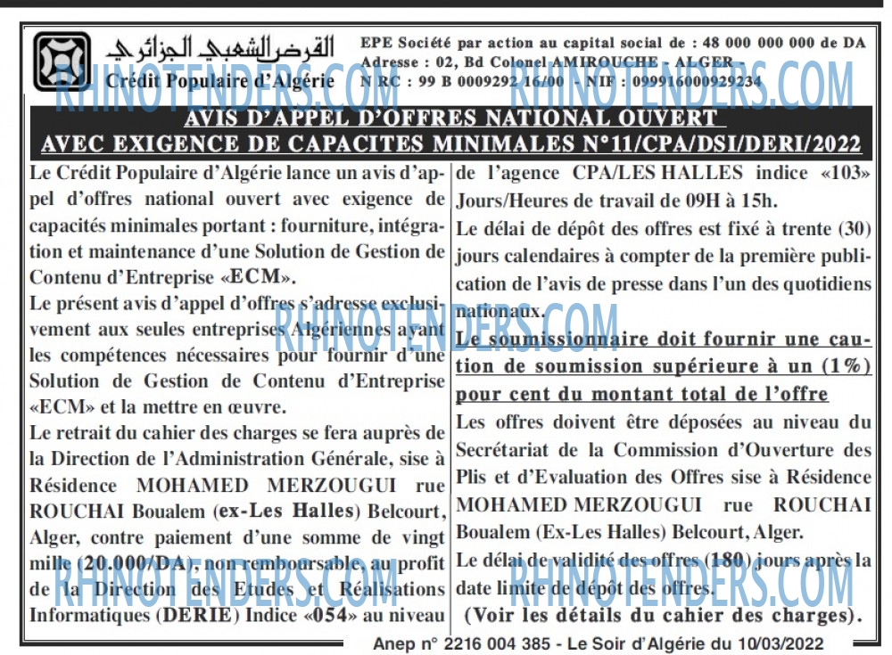 LE SOIR D'ALGERIE