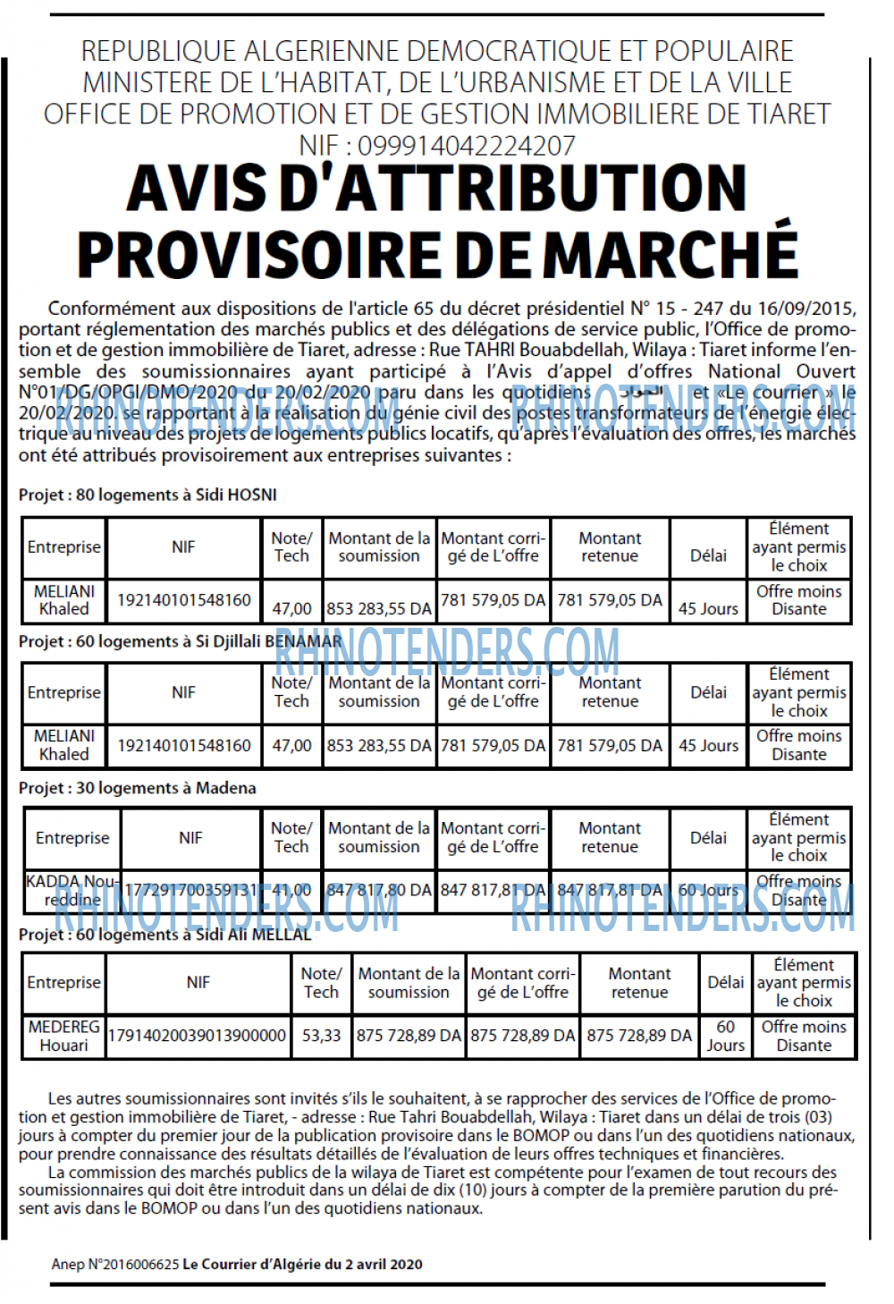 Le Courrier d'Algerie