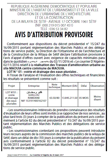 Le Courrier d'Algerie