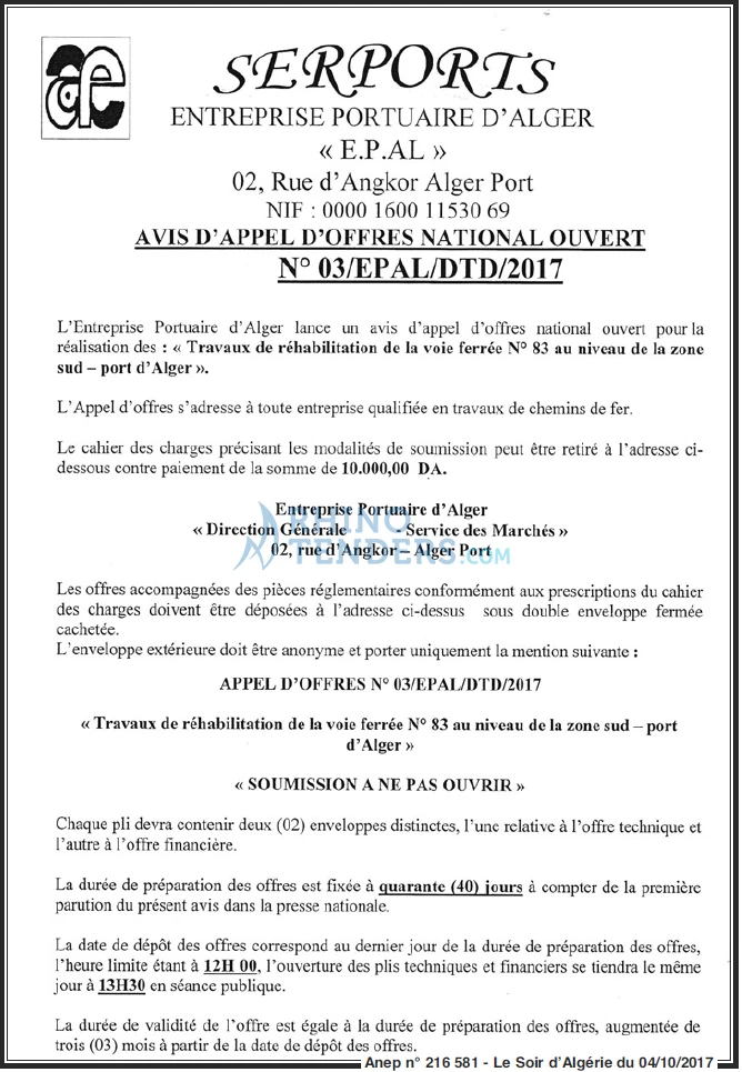 LE SOIR D'ALGERIE