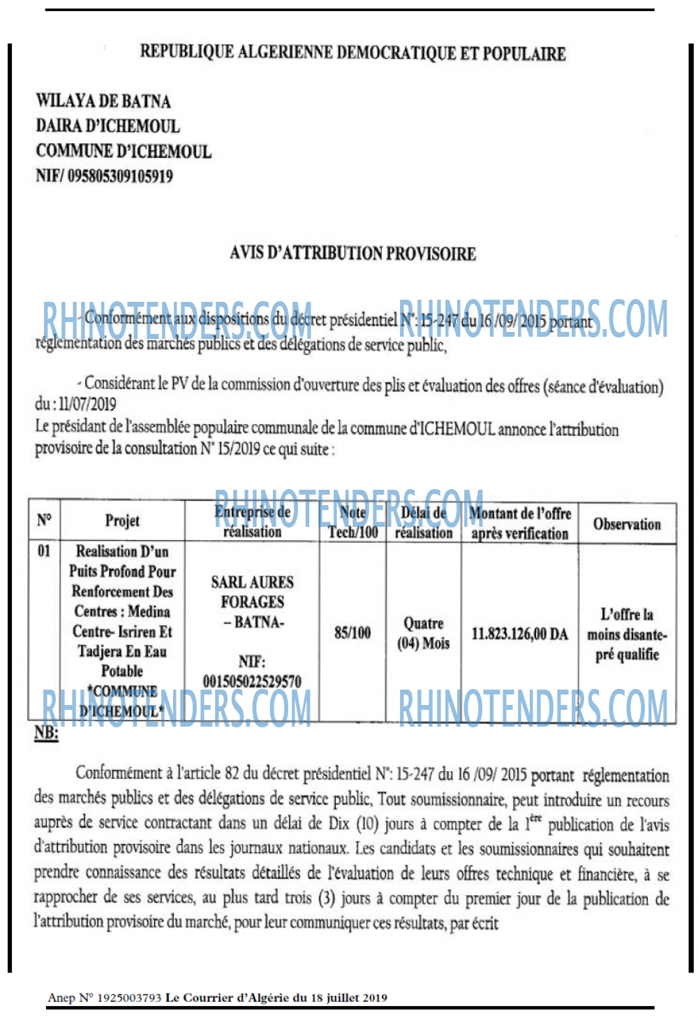 Le Courrier d'Algerie