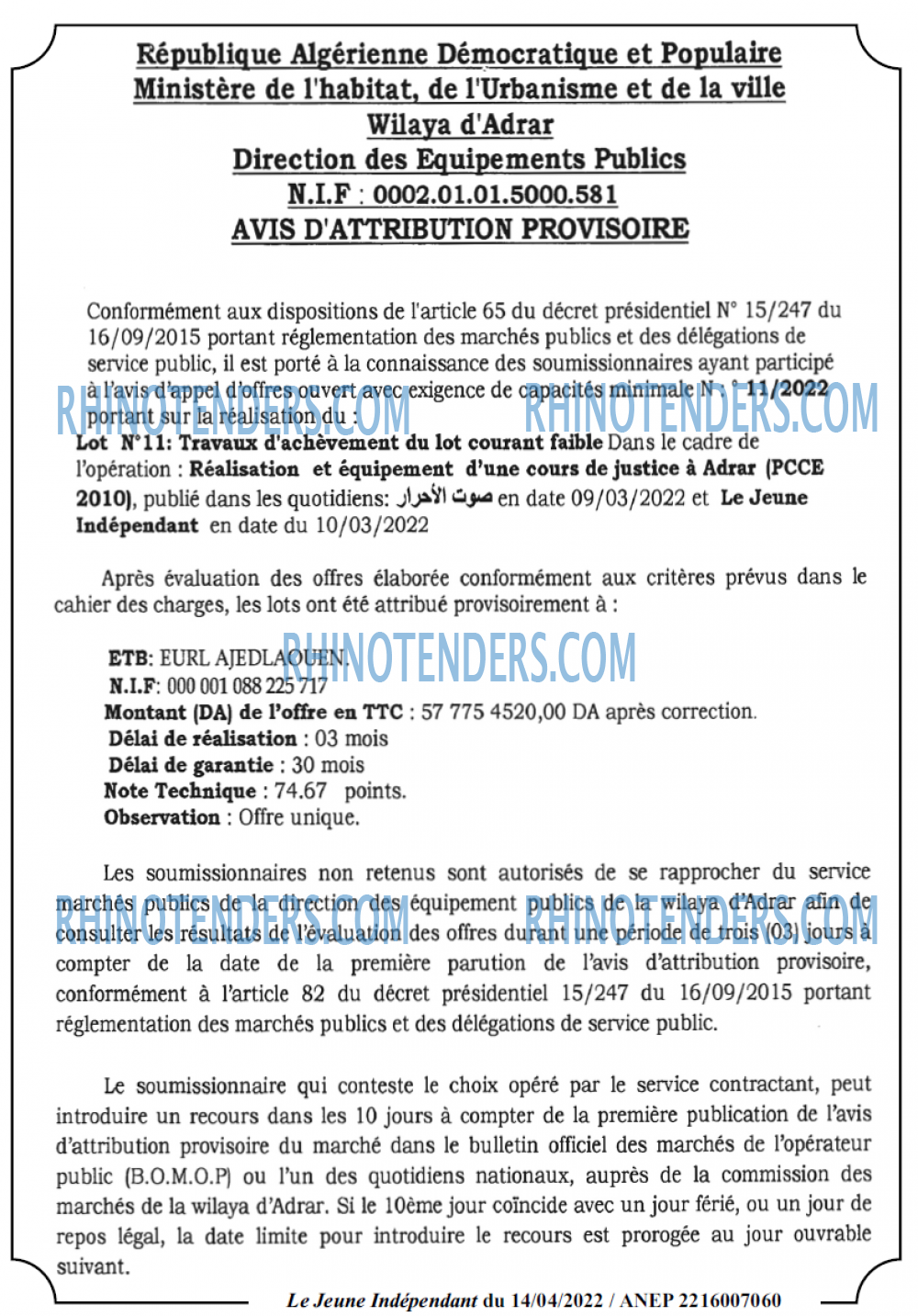 Jeune Independant