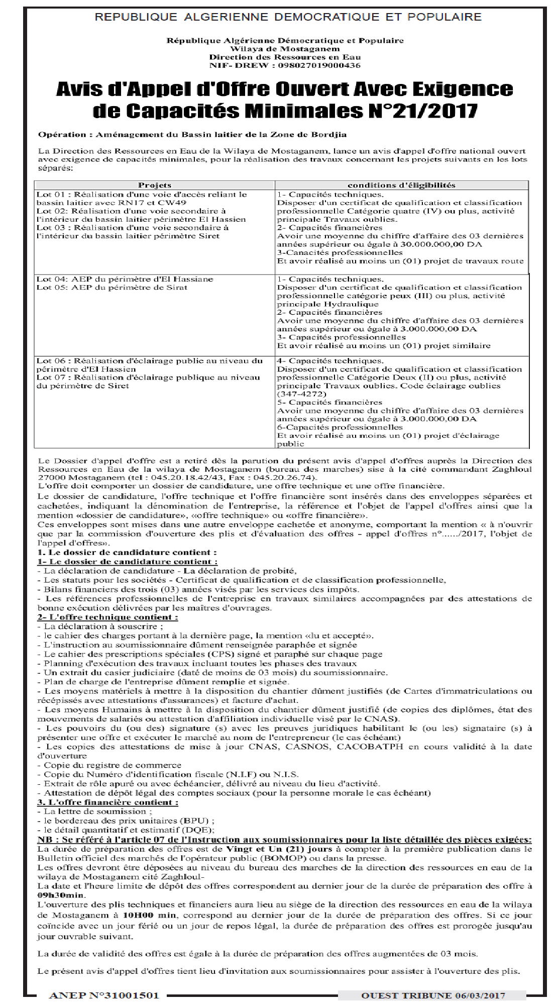 ouest TRIBUNE