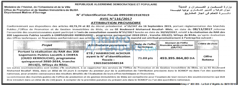 LE SOIR D'ALGERIE