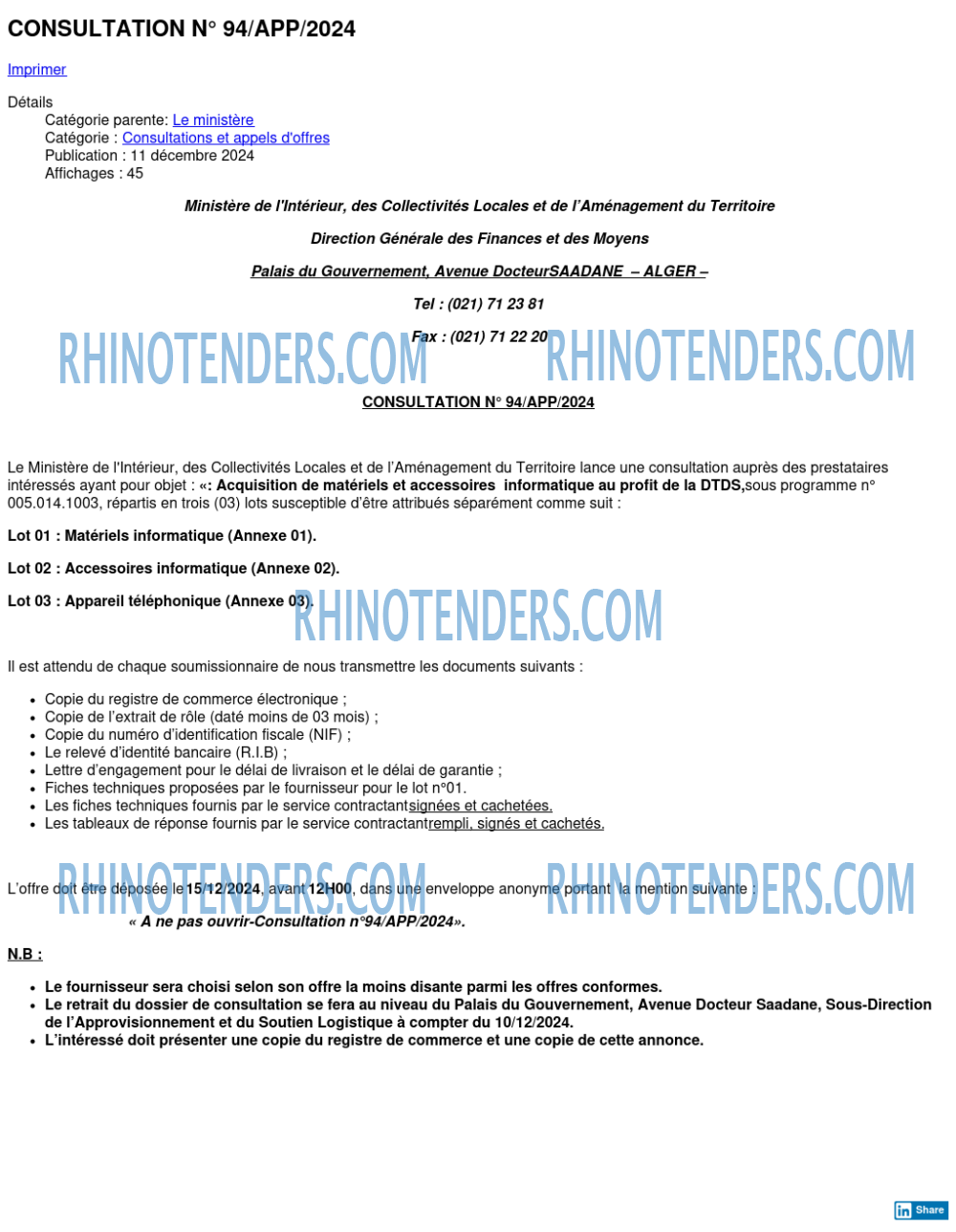 Rhinotenders