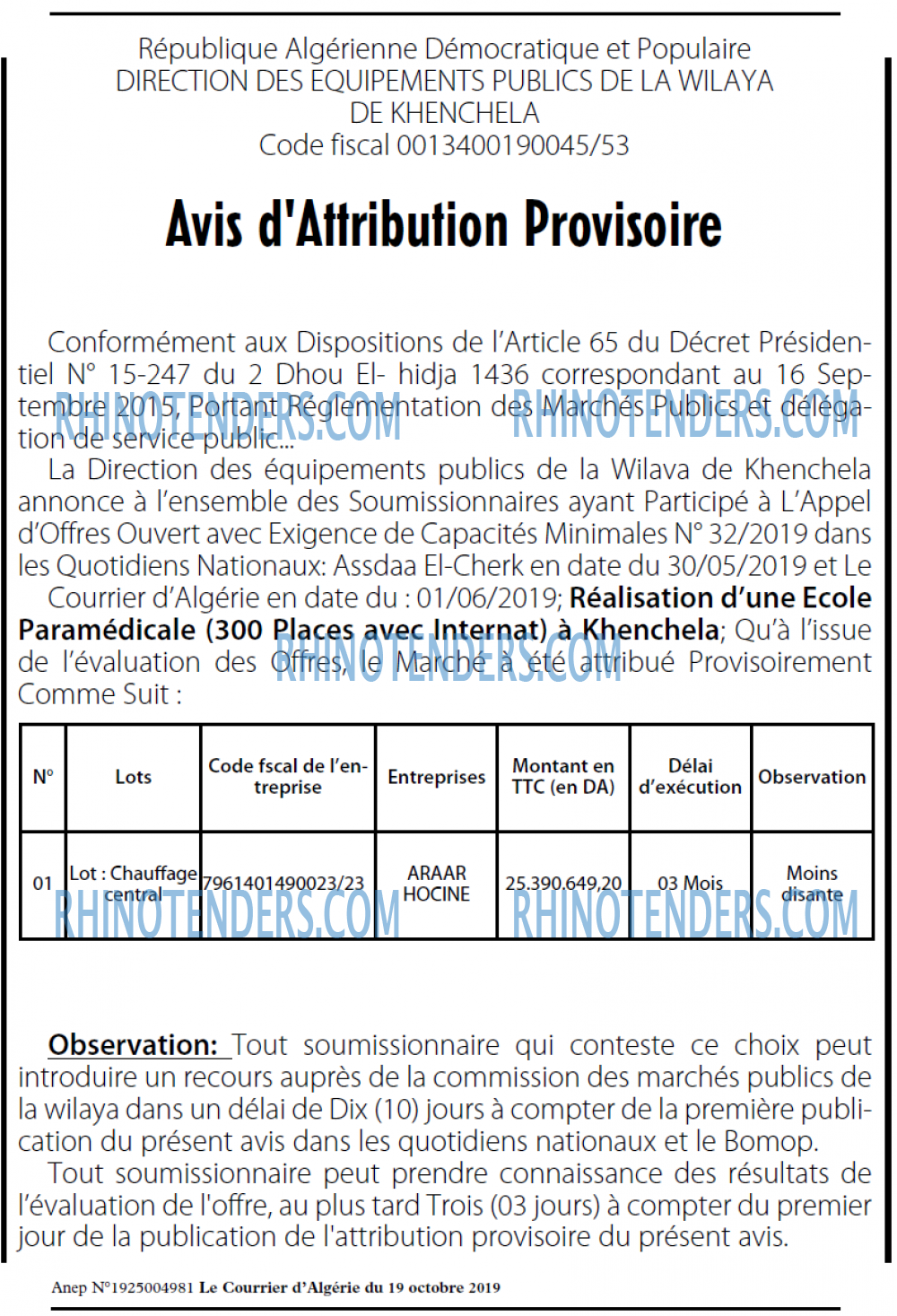 Le Courrier d'Algerie