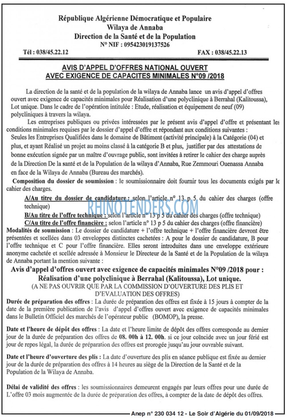 LE SOIR D'ALGERIE