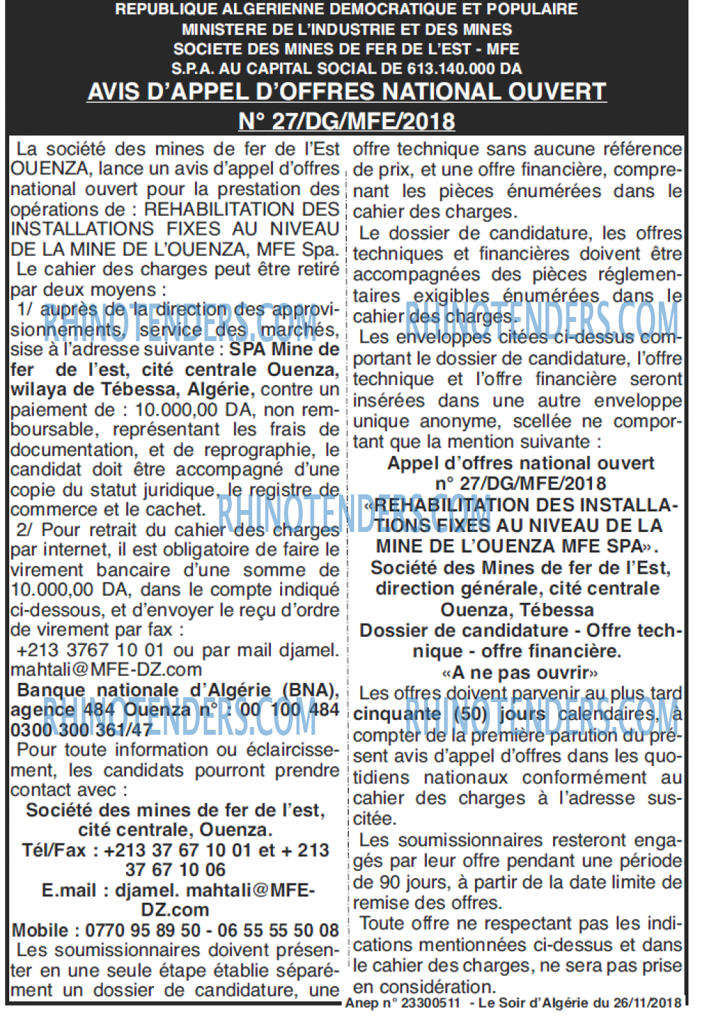 LE SOIR D'ALGERIE