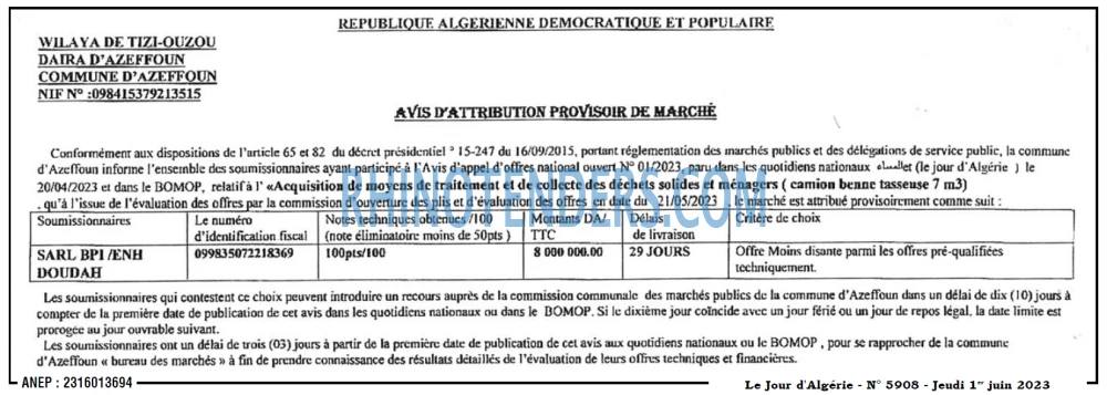 Le Jour d'Algérie