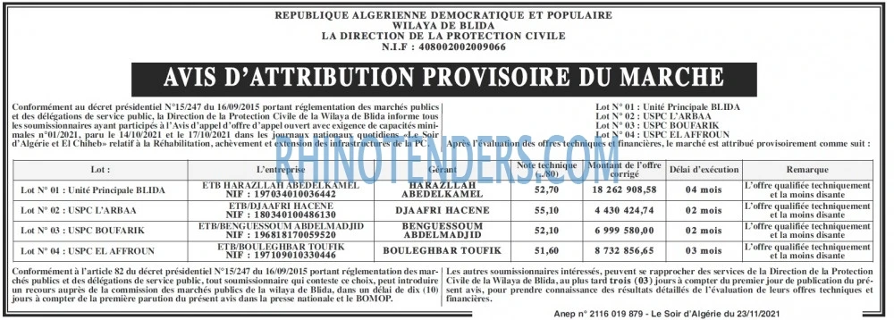 LE SOIR D'ALGERIE