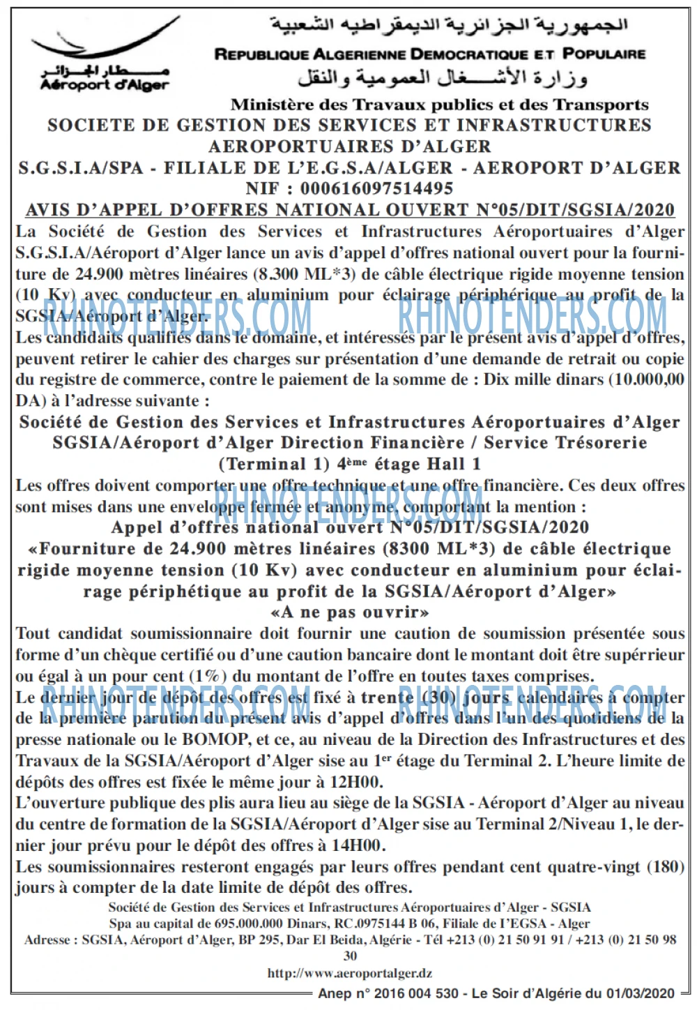 LE SOIR D'ALGERIE
