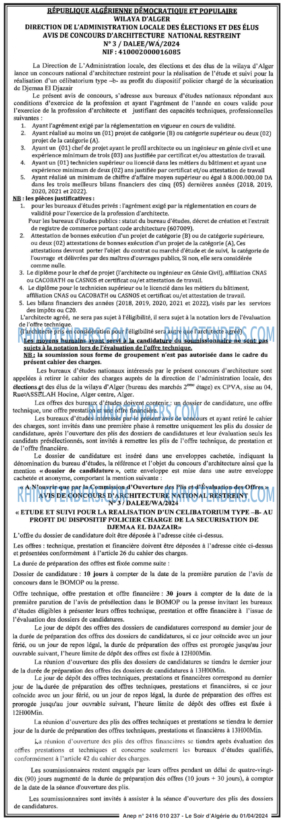 LE SOIR D'ALGERIE