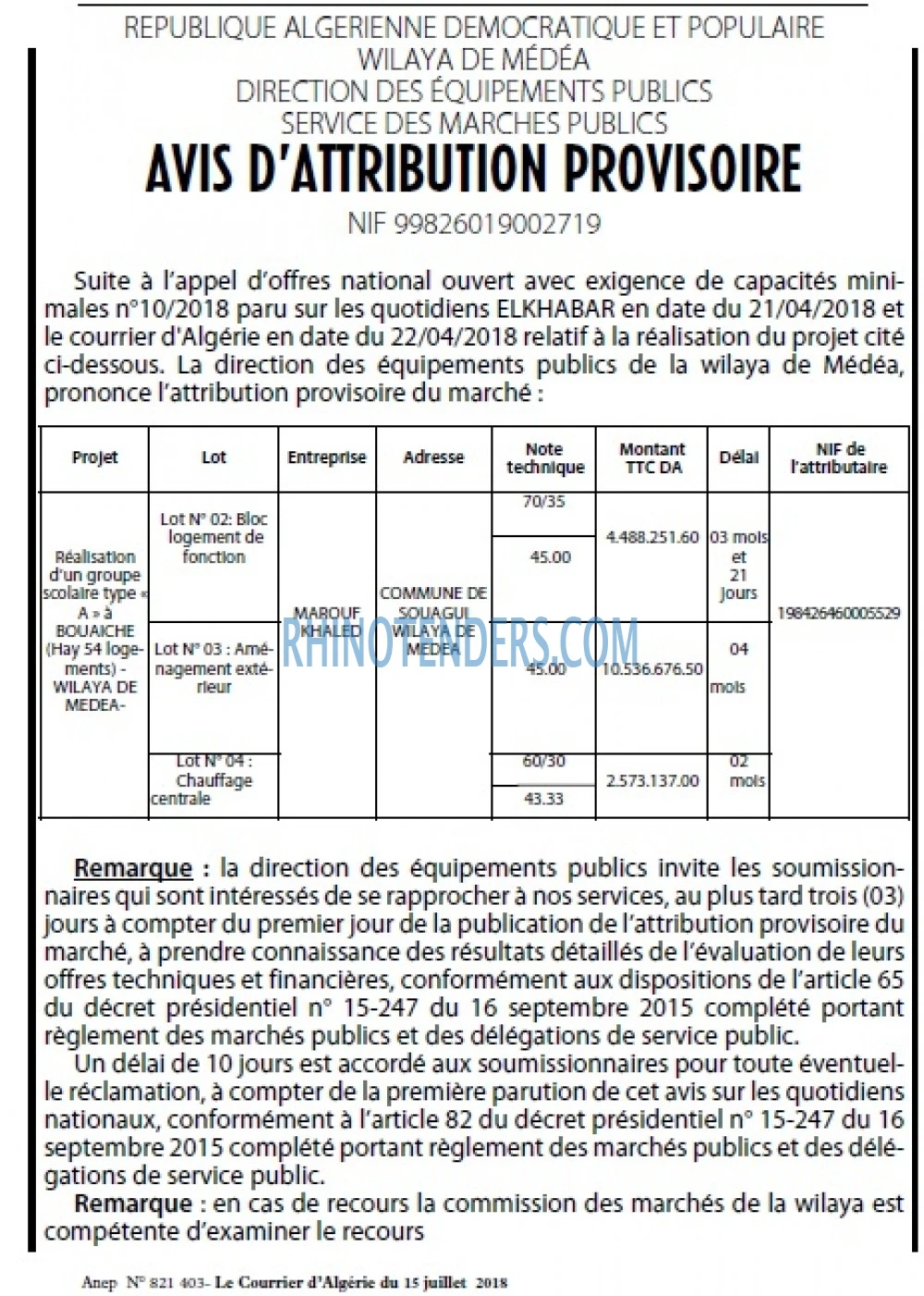 Le Courrier d'Algerie