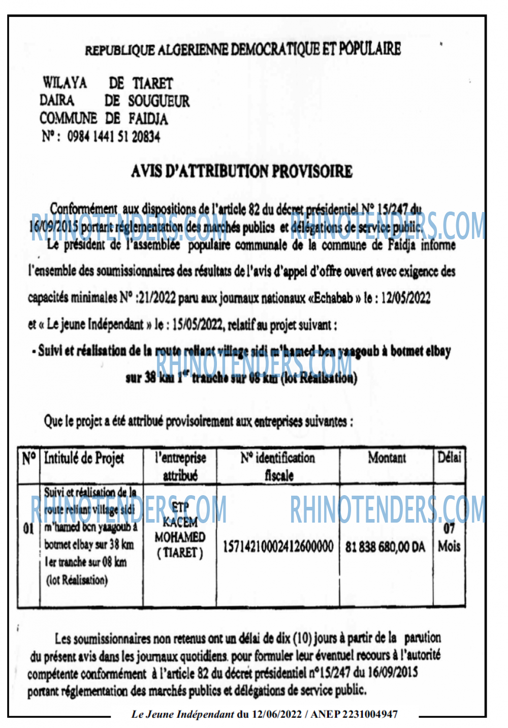 Jeune Independant