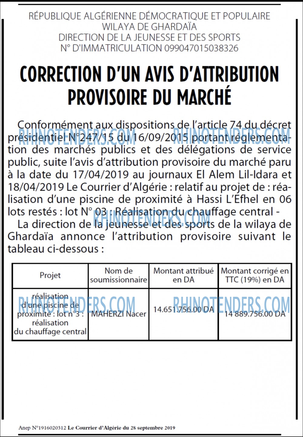 Le Courrier d'Algerie