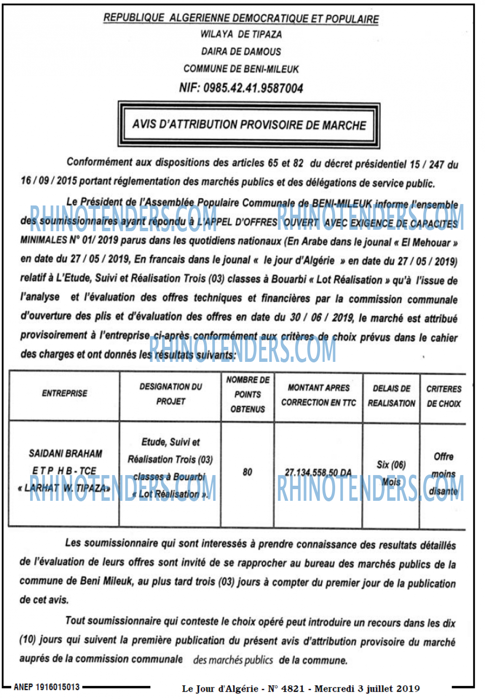 Le Jour d'Algérie