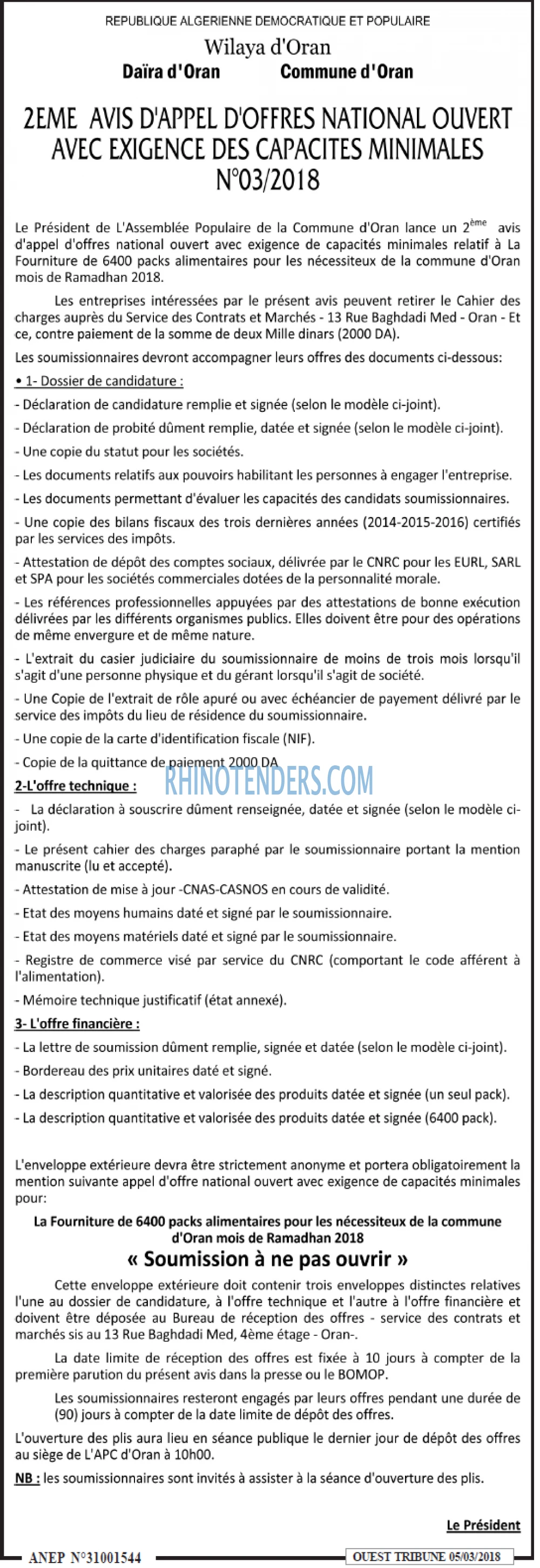 ouest TRIBUNE