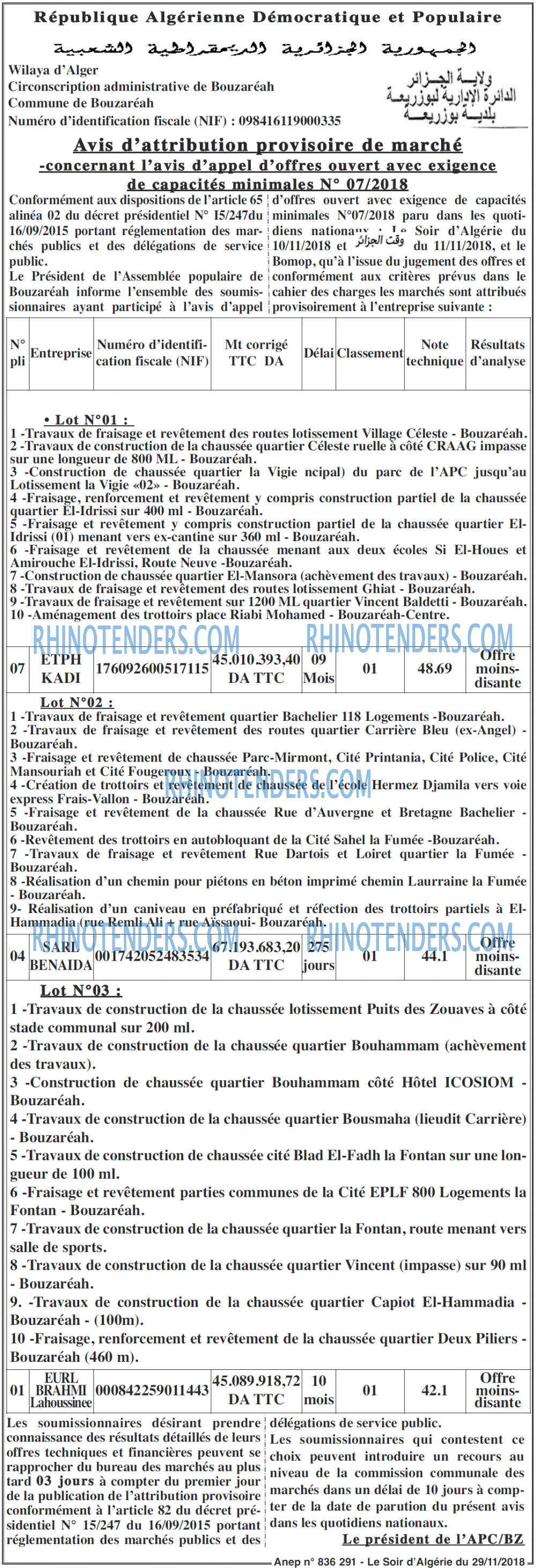 LE SOIR D'ALGERIE