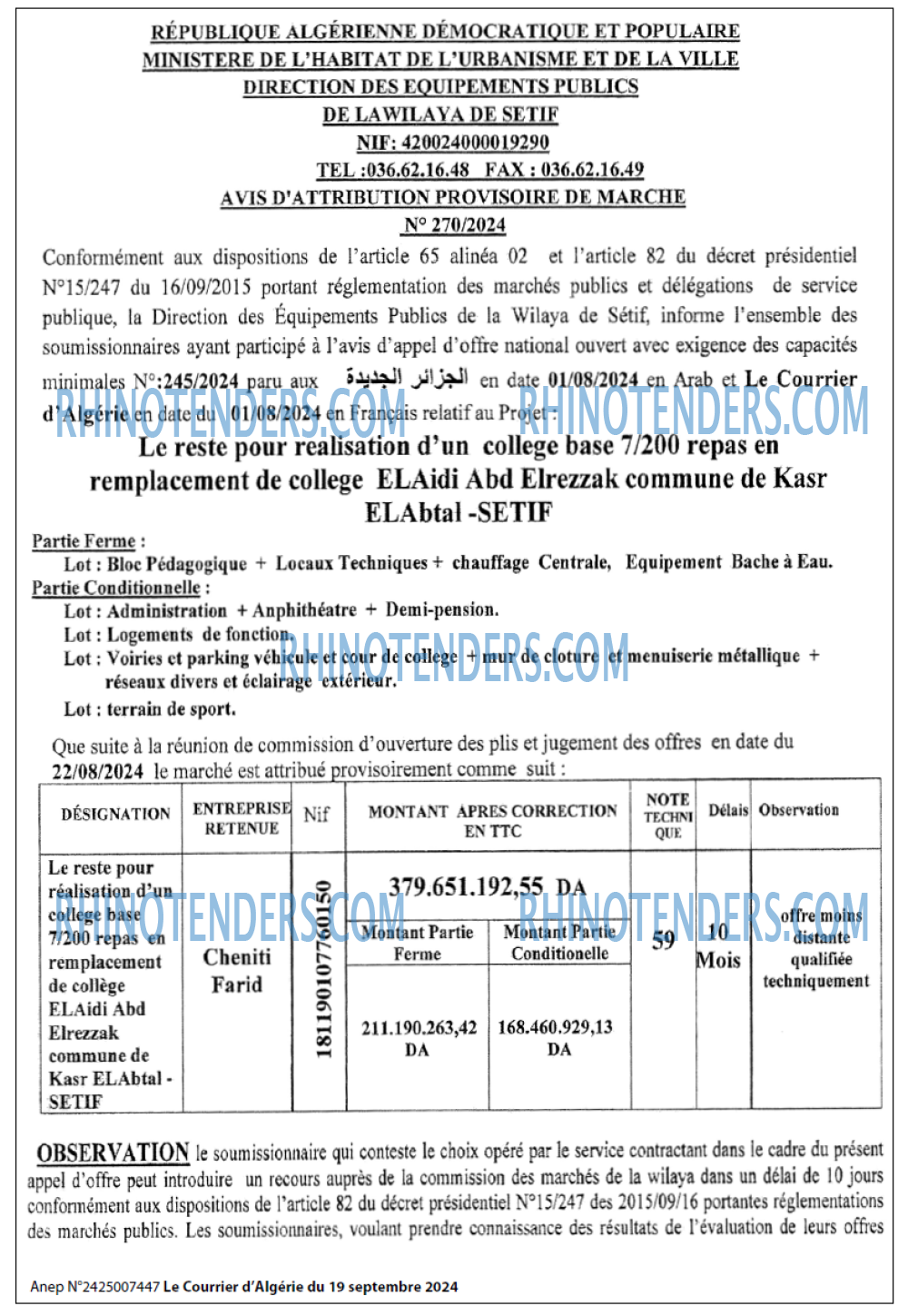 Le Courrier d'Algerie