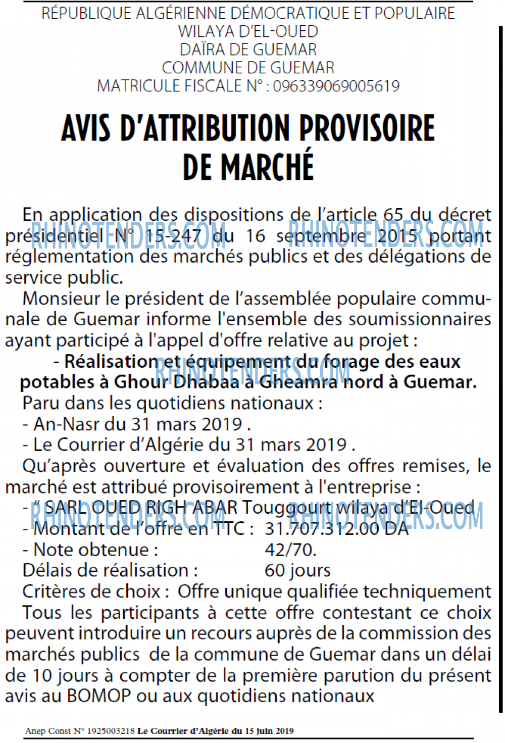 Le Courrier d'Algerie