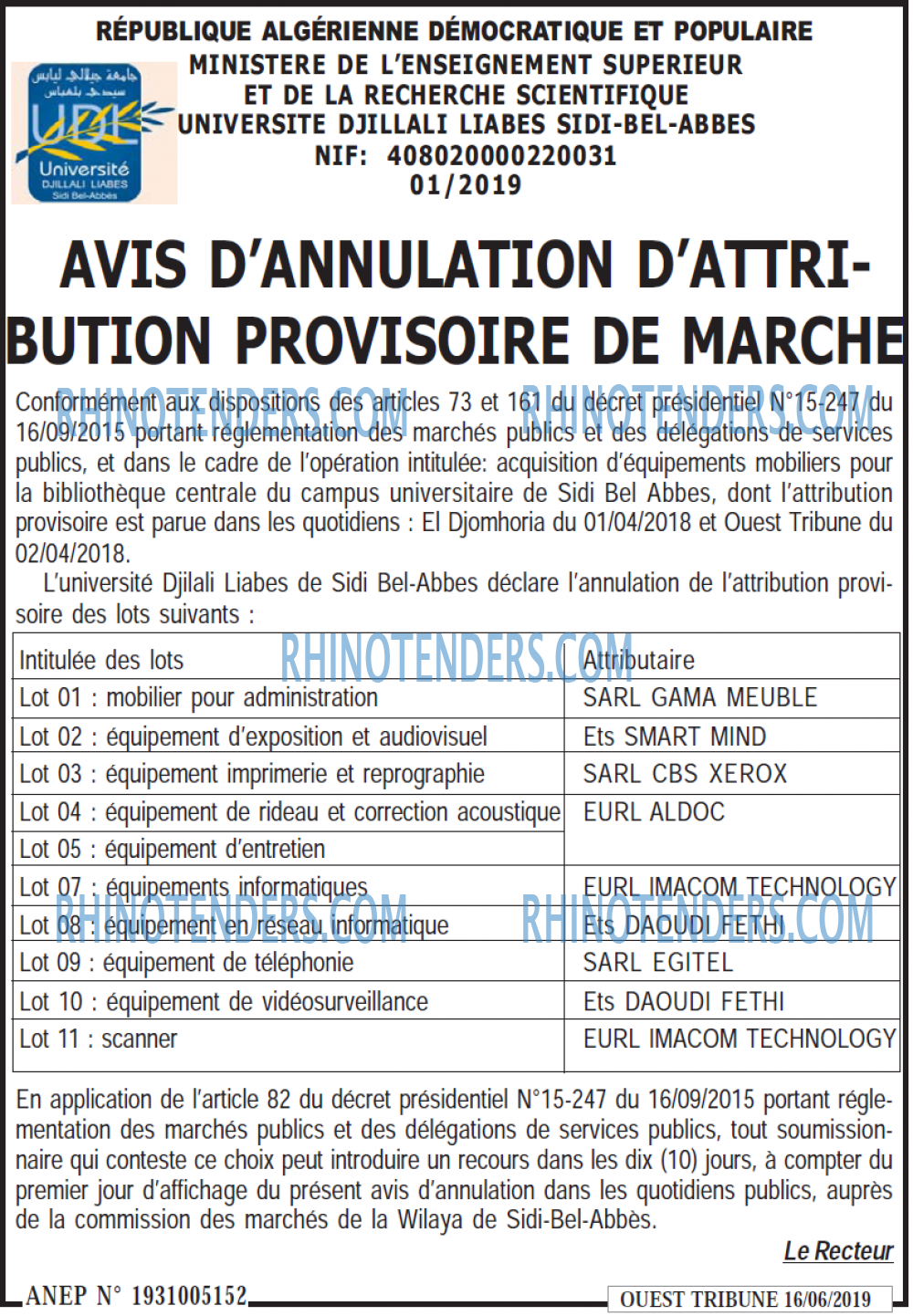 ouest TRIBUNE