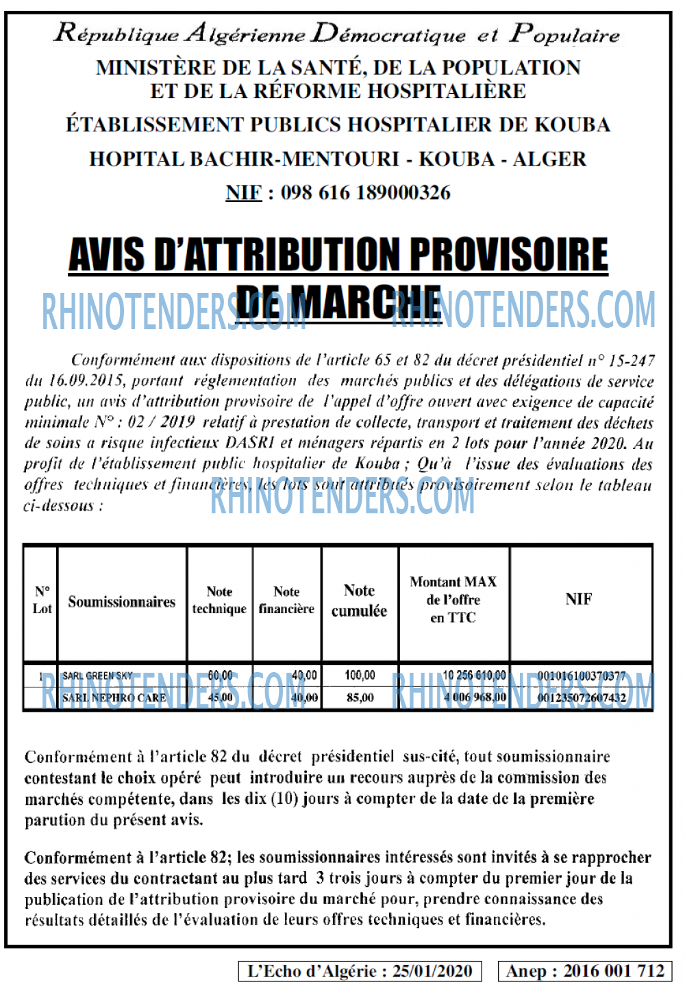 L'ECHO D'ALGERIE